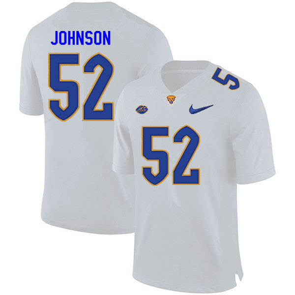 Men #52 Nahki Johnson Pitt Panthers College Football Jerseys Sale-White